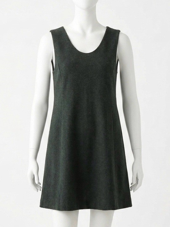 Uniqlo Dresses & Skirts - UNIQLO Dark Green Brushed Jersey Sleeveless Dress Size L Large with Pockets